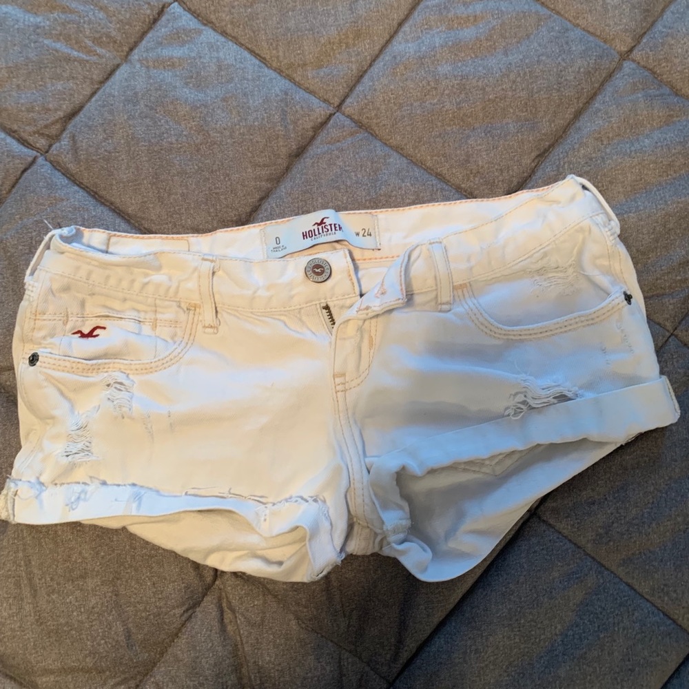White jean shorts